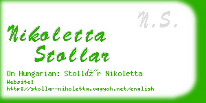 nikoletta stollar business card